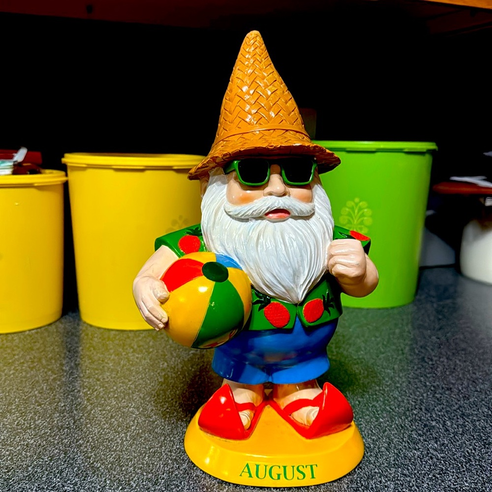 Seasonal Garden Gnomes “ Mr. August “ stands 12” tall